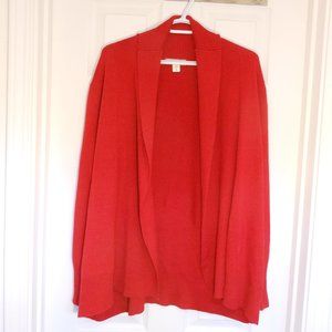 Coldwater Creek Red Merino Shawl Cardigan 1X